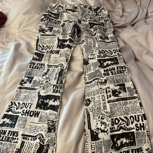 Boot cut printed pants